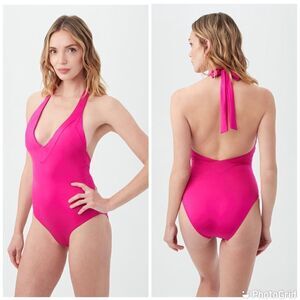Trina Turk MONACO HALTER PLUNGE ONE PIECE SWIMSUIT